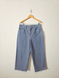 Madewell Pinstripe Wide Leg Jeans (31)