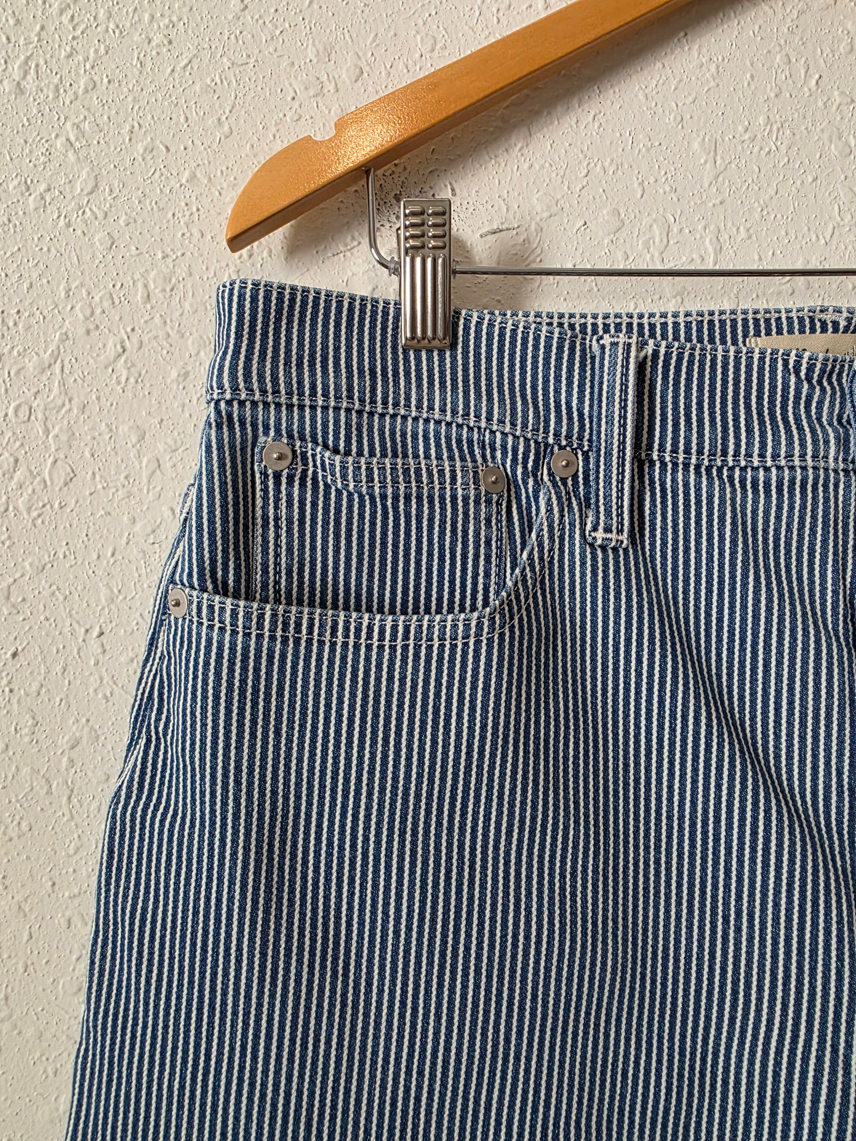 Madewell Pinstripe Wide Leg Jeans (31)