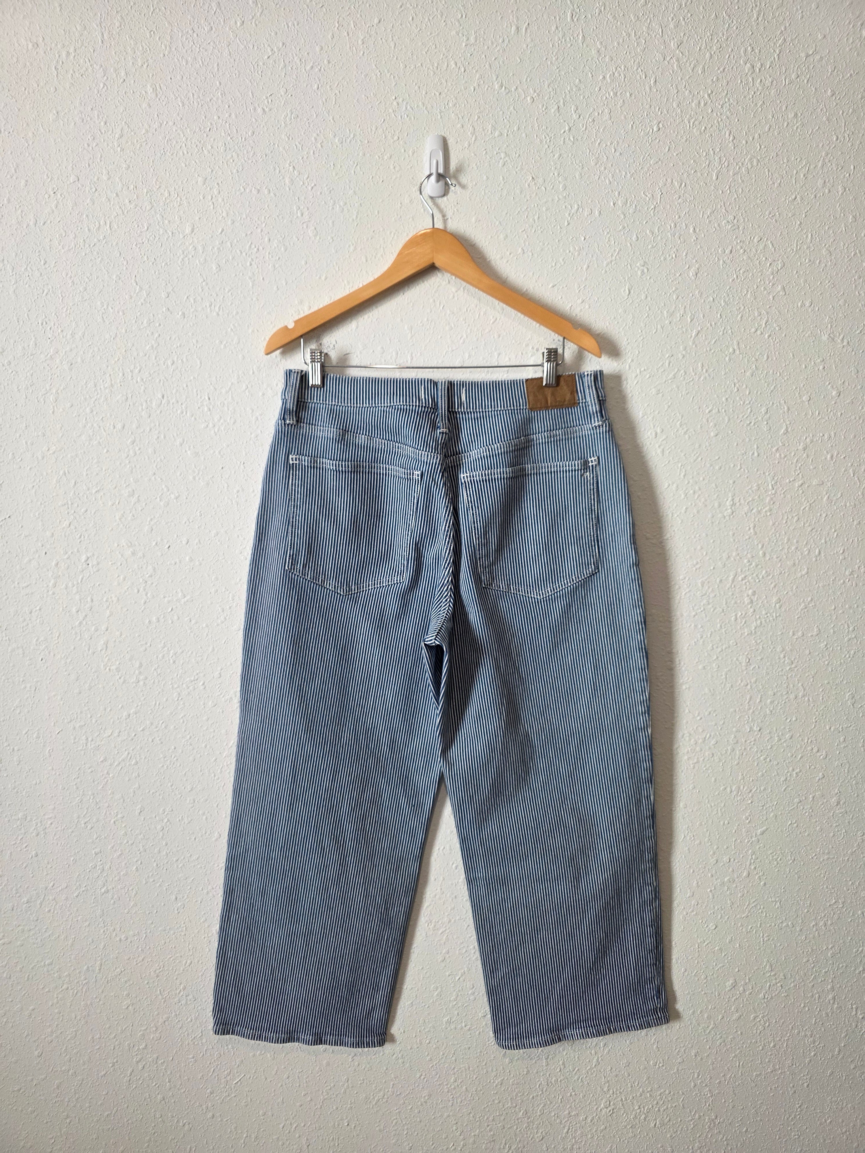 Madewell Pinstripe Wide Leg Jeans (31)
