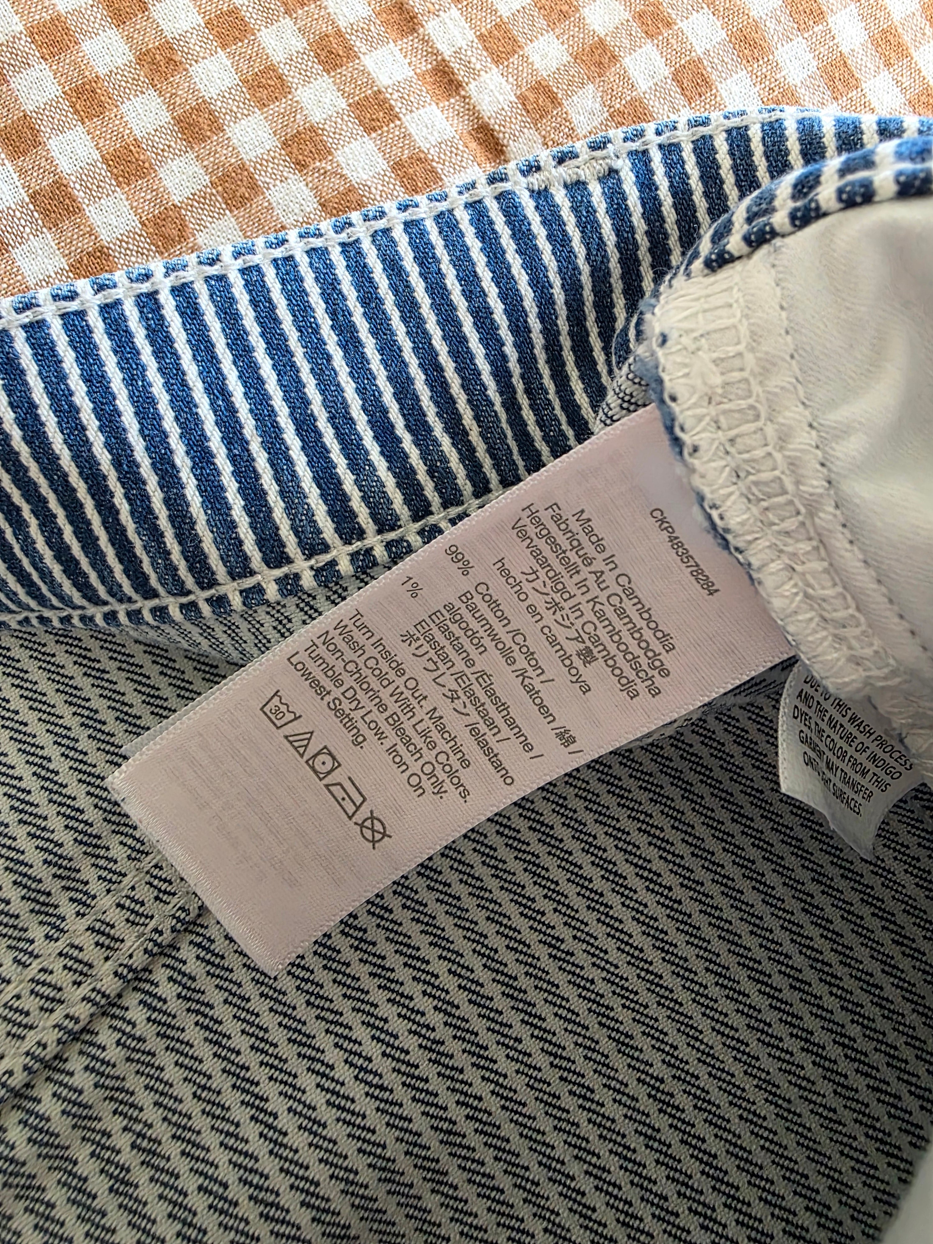 Madewell Pinstripe Wide Leg Jeans (31)