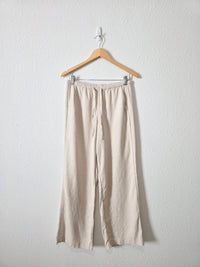 Linen Blend Wide Leg Easy Pants (XS)