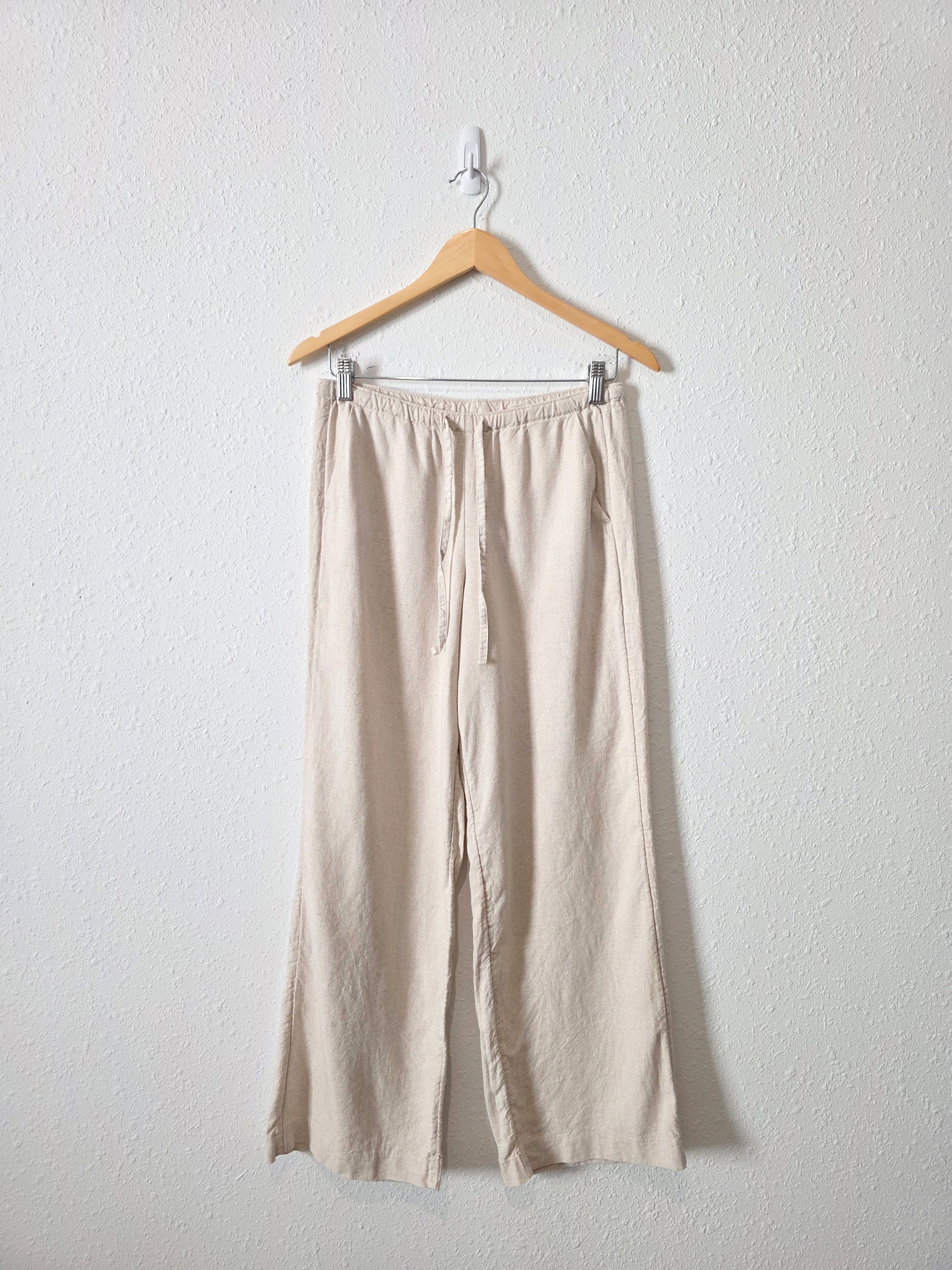 Linen Blend Wide Leg Easy Pants (XS)