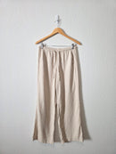Linen Blend Wide Leg Easy Pants (XS)