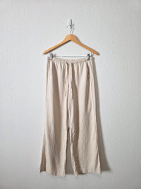 Linen Blend Wide Leg Easy Pants (XS)
