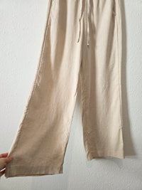 Linen Blend Wide Leg Easy Pants (XS)