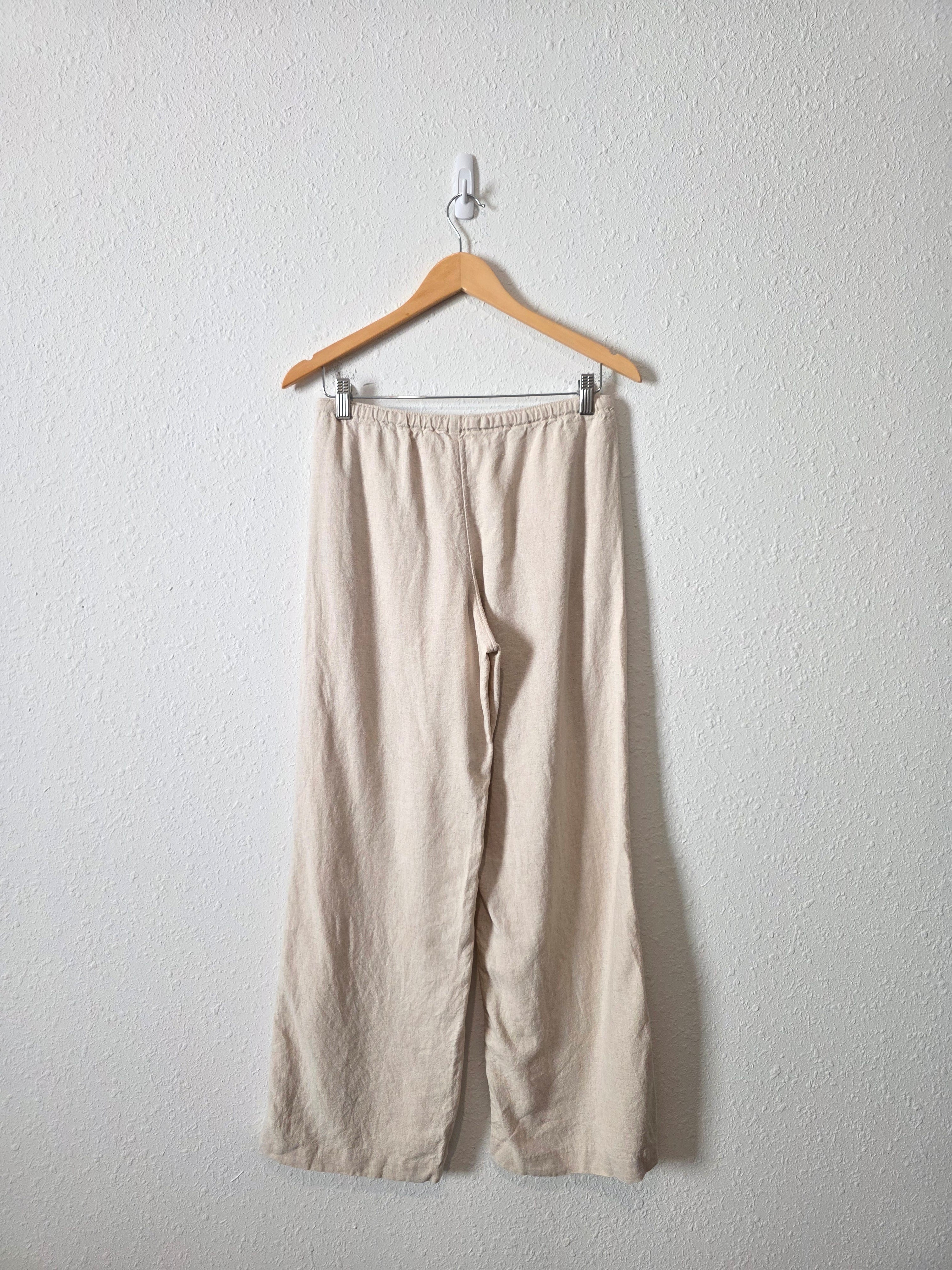 Linen Blend Wide Leg Easy Pants (XS)