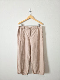 Neutral Wide Leg Linen Pants (L)