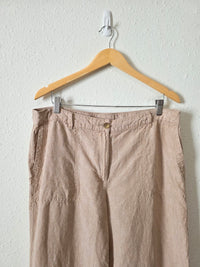 Neutral Wide Leg Linen Pants (L)
