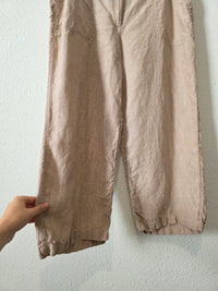 Neutral Wide Leg Linen Pants (L)