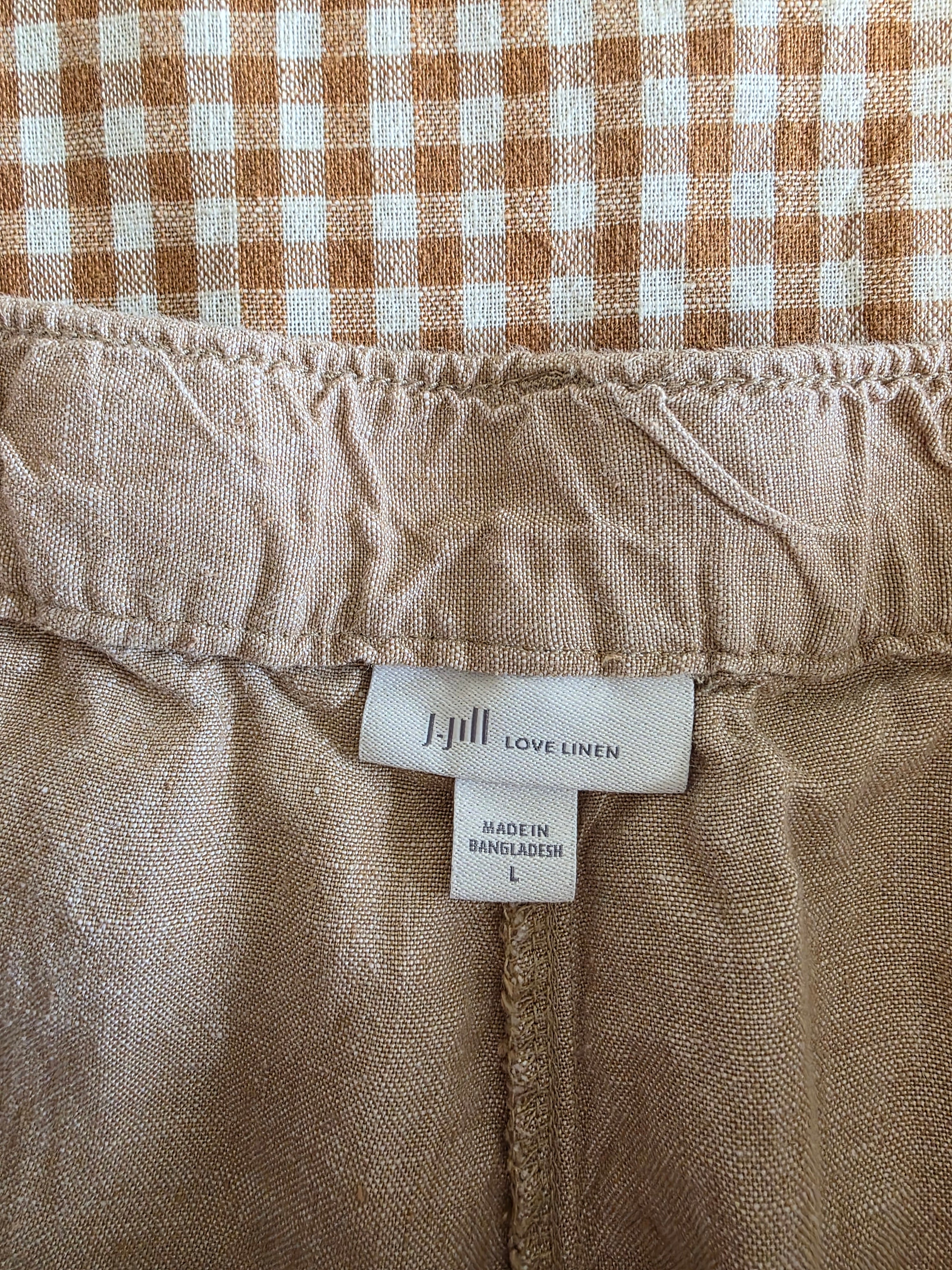 Neutral Wide Leg Linen Pants (L)