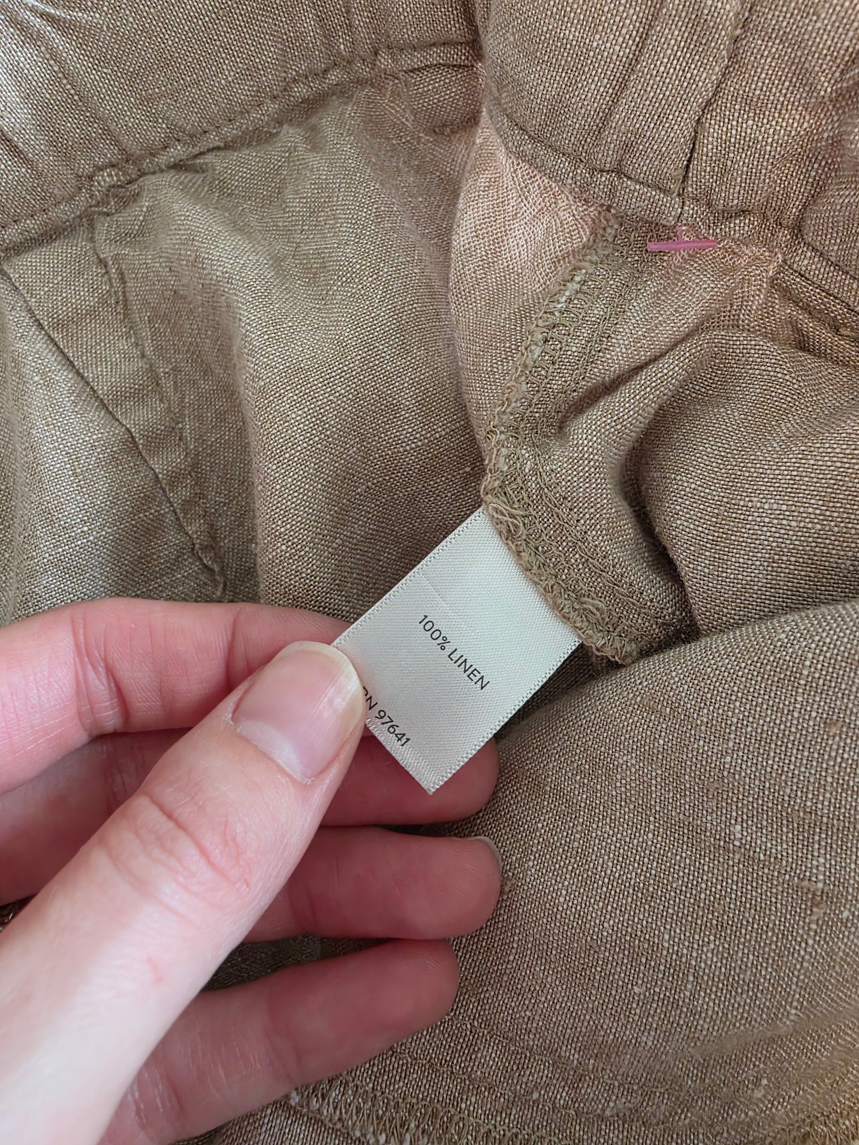 Neutral Wide Leg Linen Pants (L)