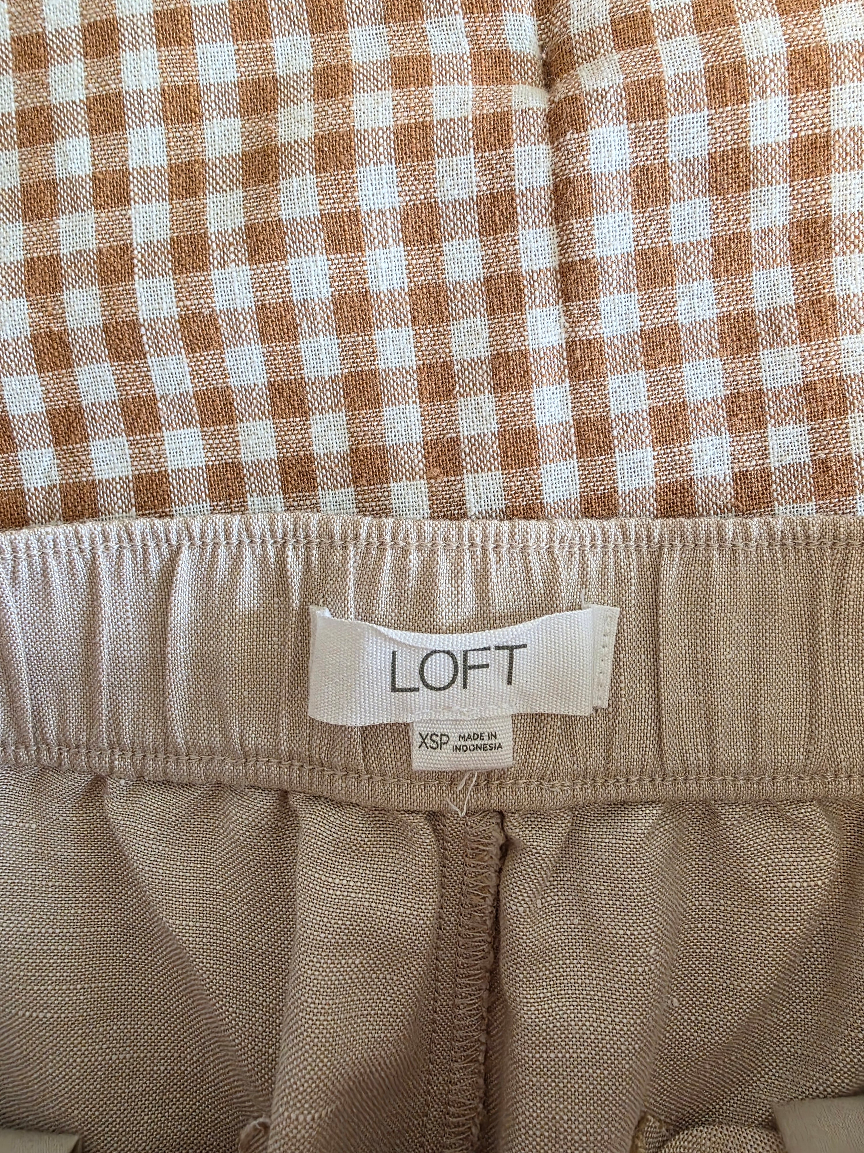 Loft Linen Blend Pull On Pants (XSP)