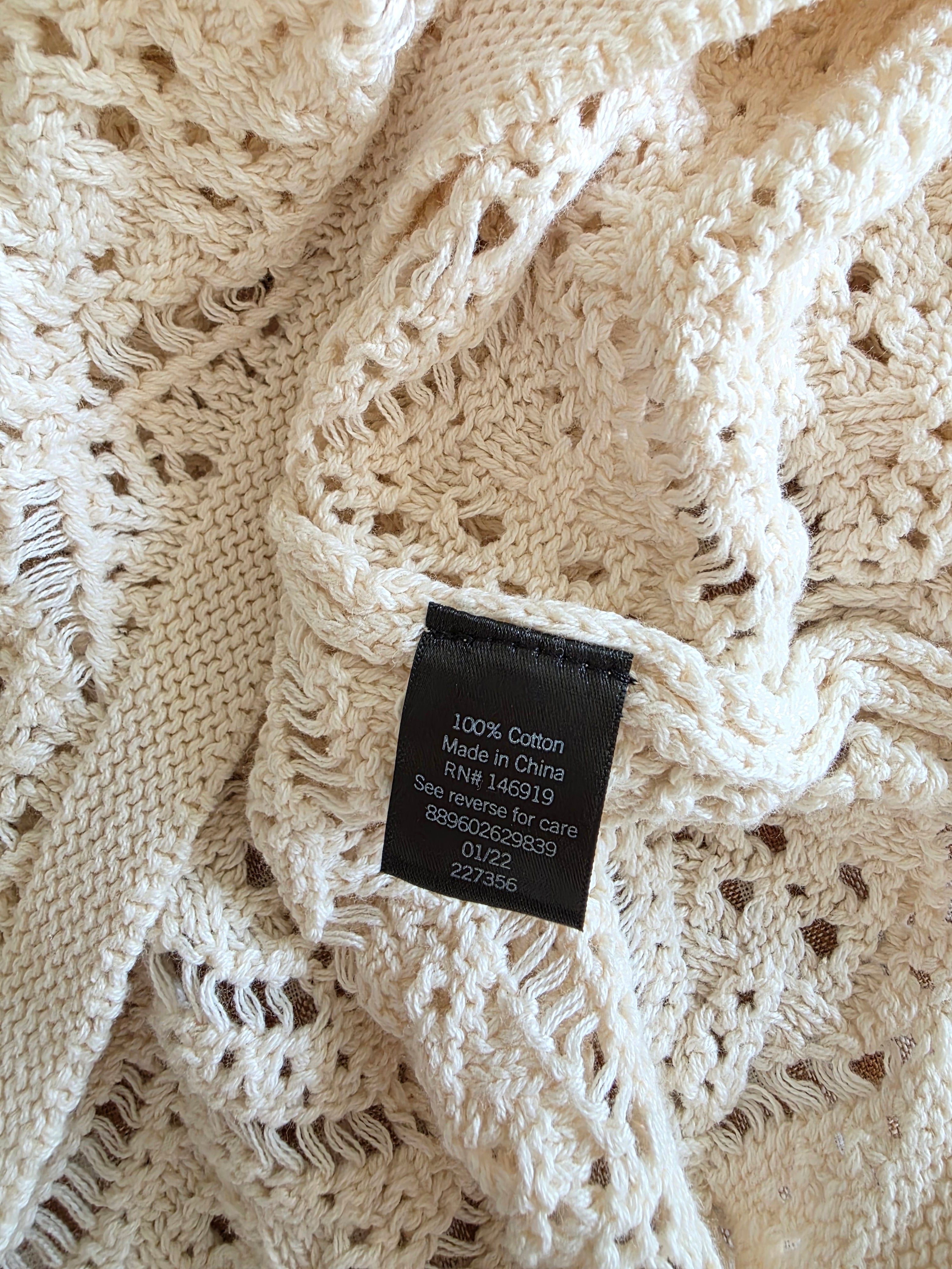 Crochet Cotton Sweater (XXL)
