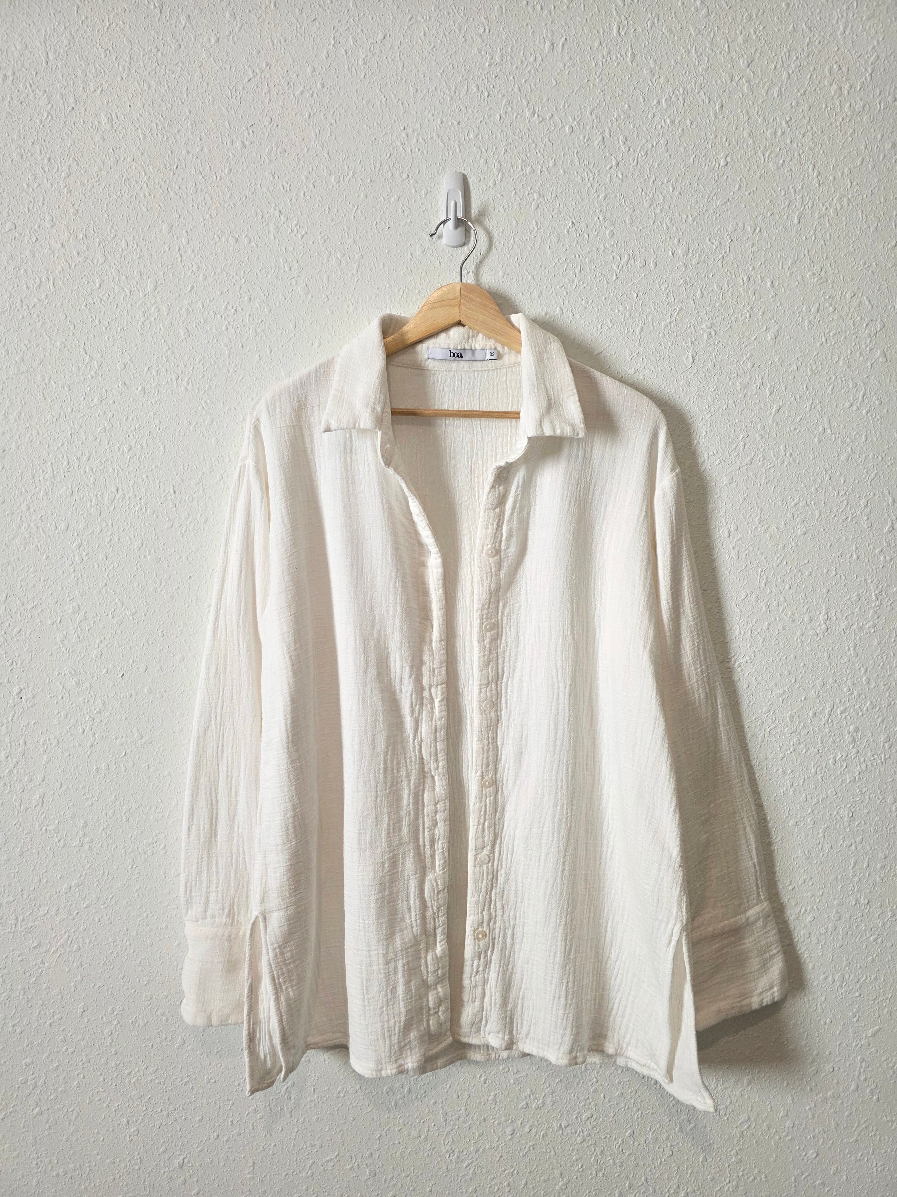 Textured Cotton Button Up Shirt (XS)