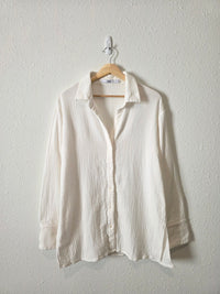 Textured Cotton Button Up Shirt (XS)
