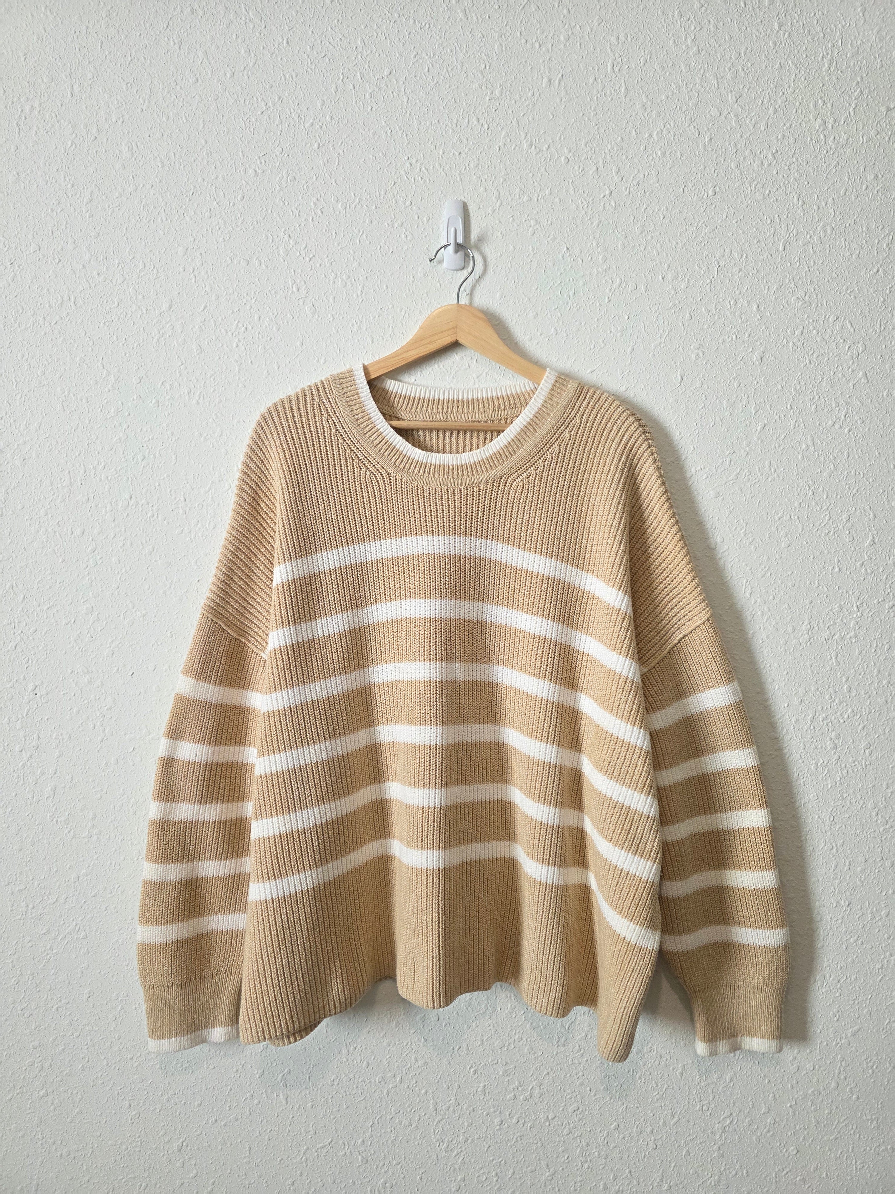 Banana Republic Striped Cotton Sweater (XXL-3X)