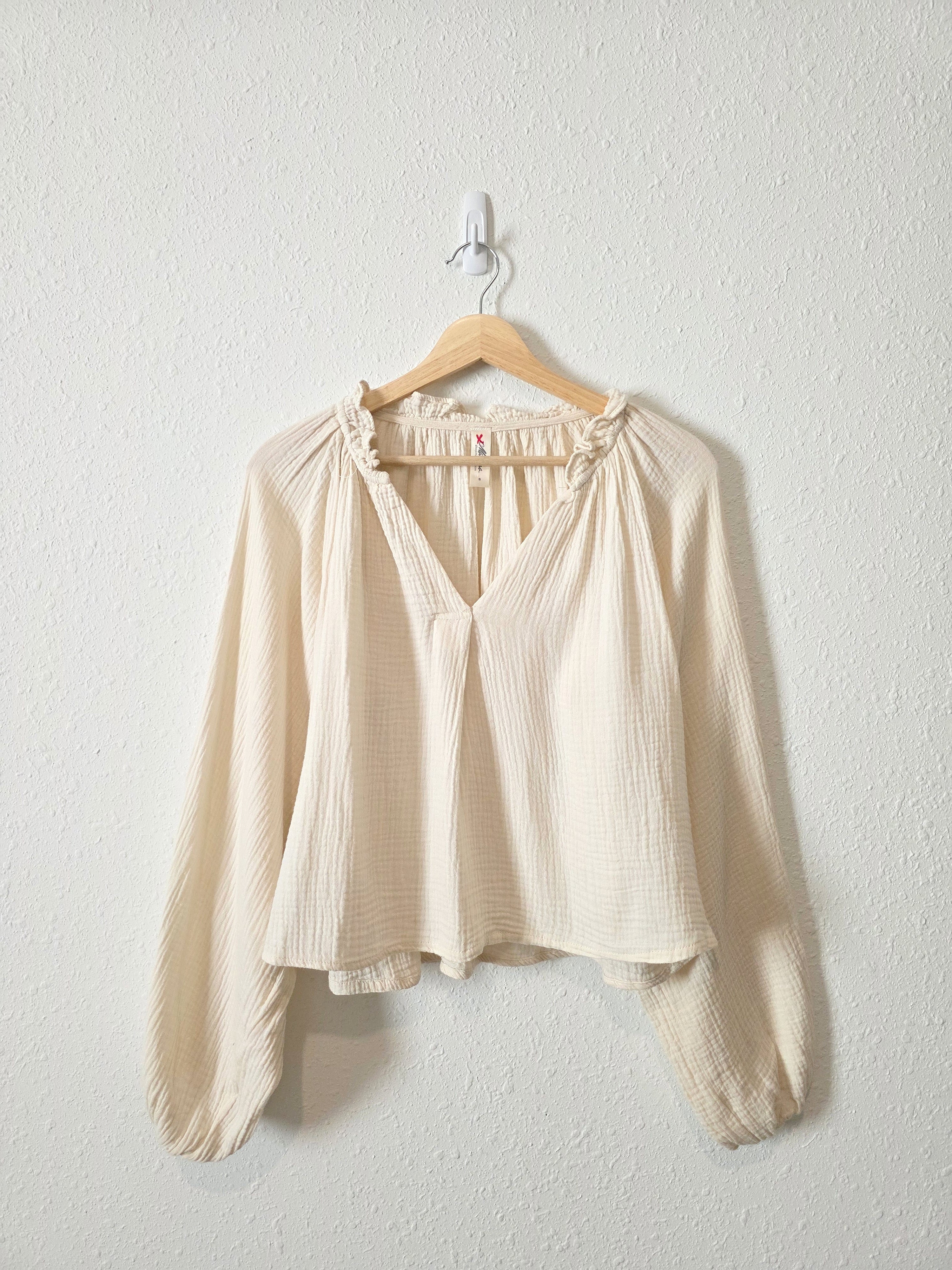 Gauze Puff Sleeve Top (S)