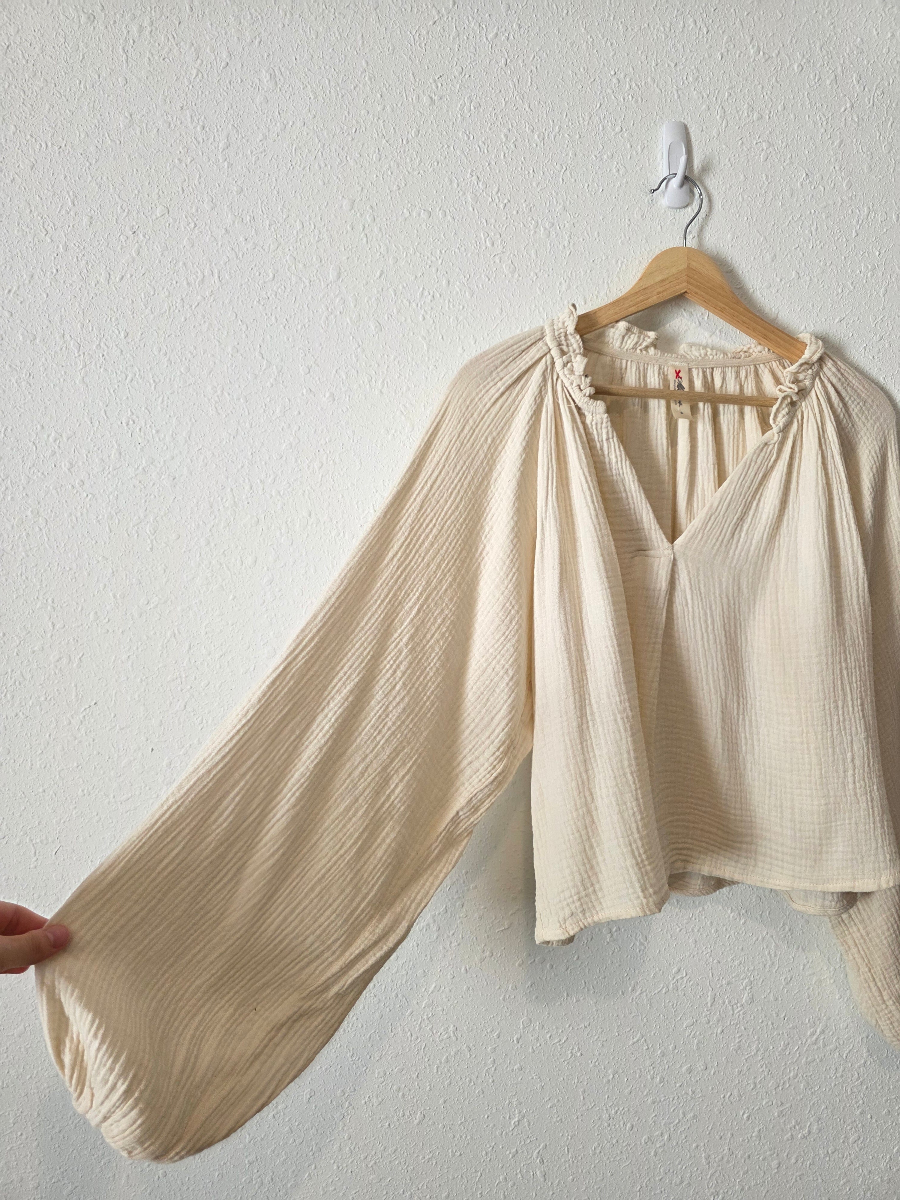 Gauze Puff Sleeve Top (S)