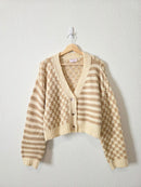 Neutral Checkered Cardigan (M)