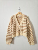 Neutral Checkered Cardigan (M)