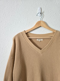 Madewell Waffle V Neck Top (XS)