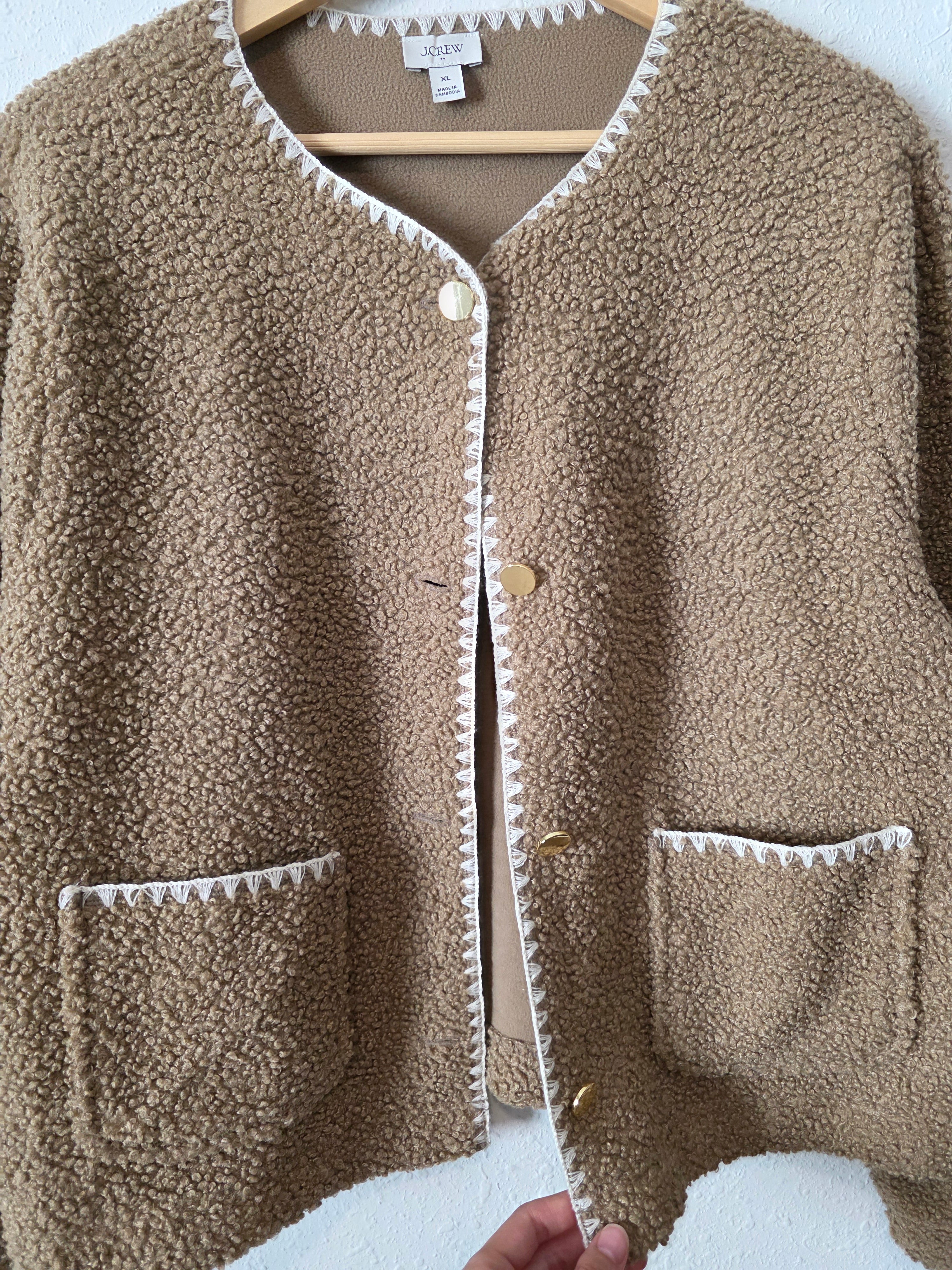 J.Crew Sherpa Button Up Jacket (XL)