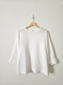 White Relaxed Linen Top (M)