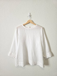 White Relaxed Linen Top (M)