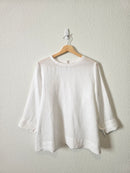 White Relaxed Linen Top (M)