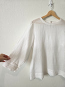 White Relaxed Linen Top (M)