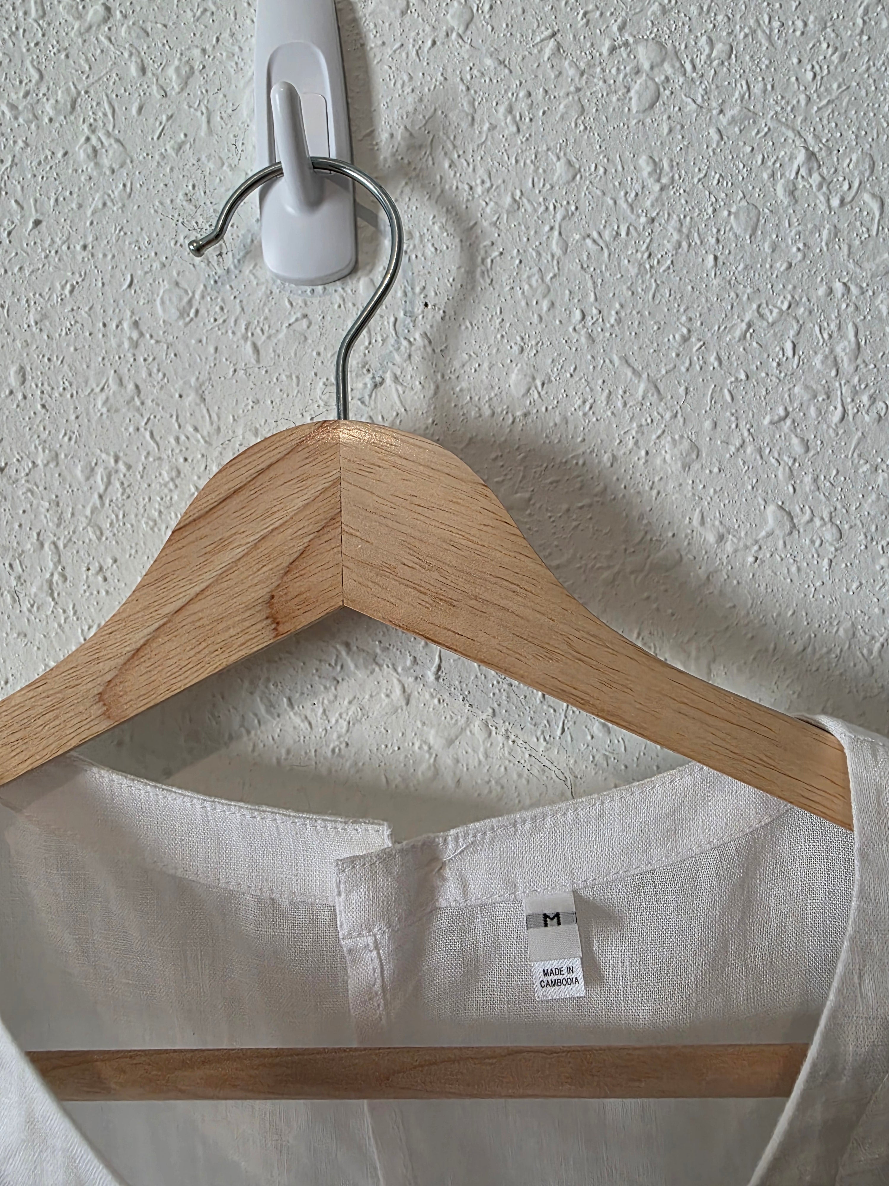 White Relaxed Linen Top (M)