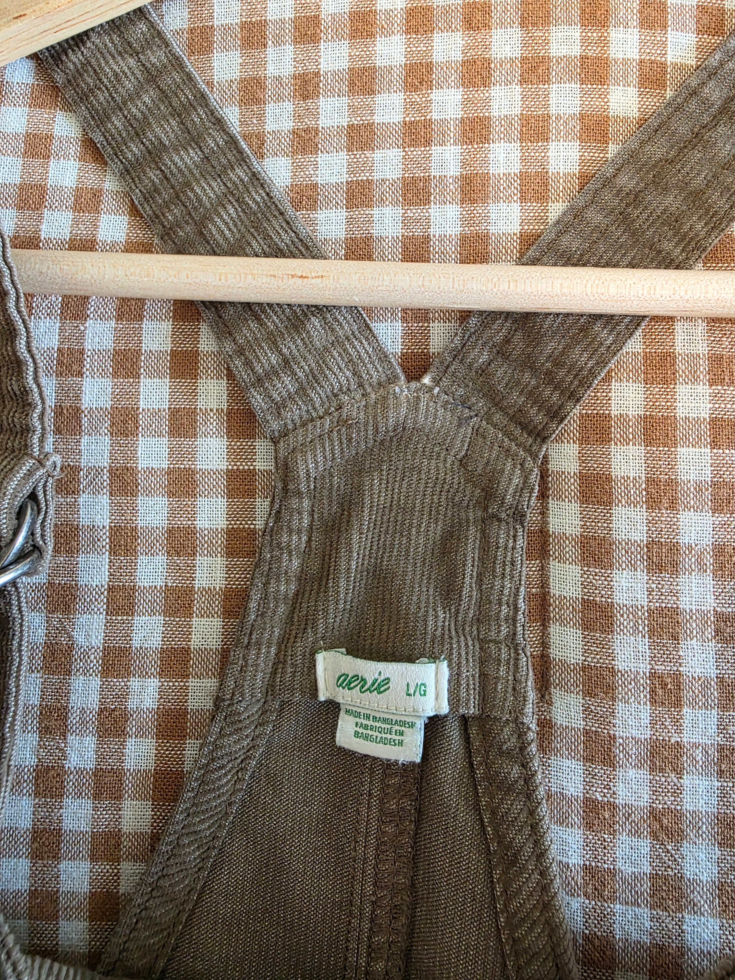 Aerie Corduroy Straight Overalls (L)