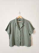 Quince Green Boxy Linen Shirt (L)