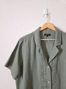 Quince Green Boxy Linen Shirt (L)