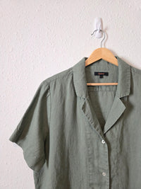 Quince Green Boxy Linen Shirt (L)