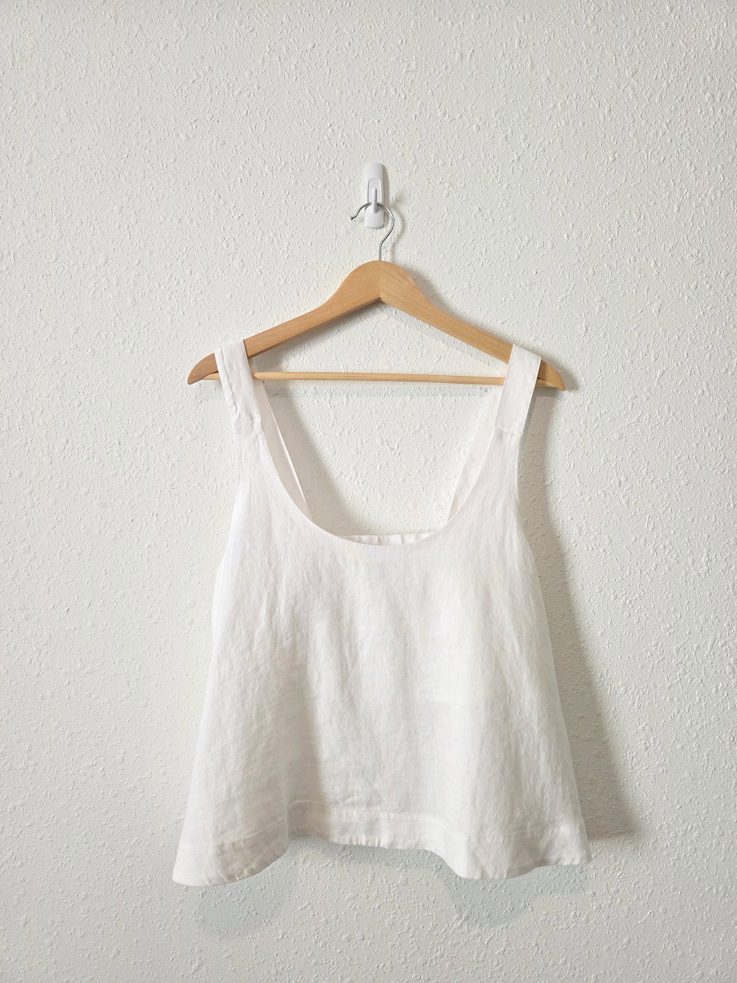 Athleta White Linen Tank (L)