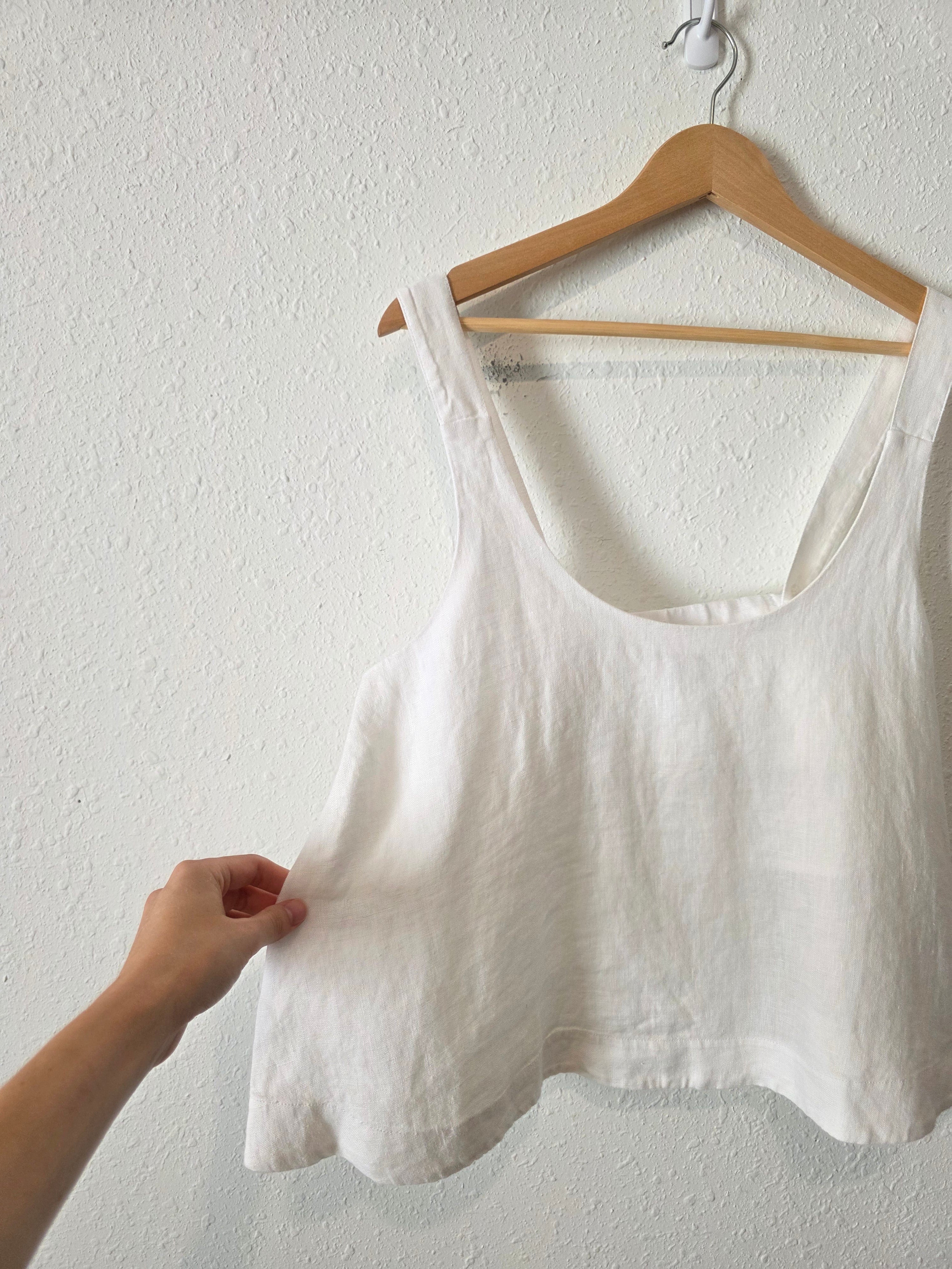 Athleta White Linen Tank (L)