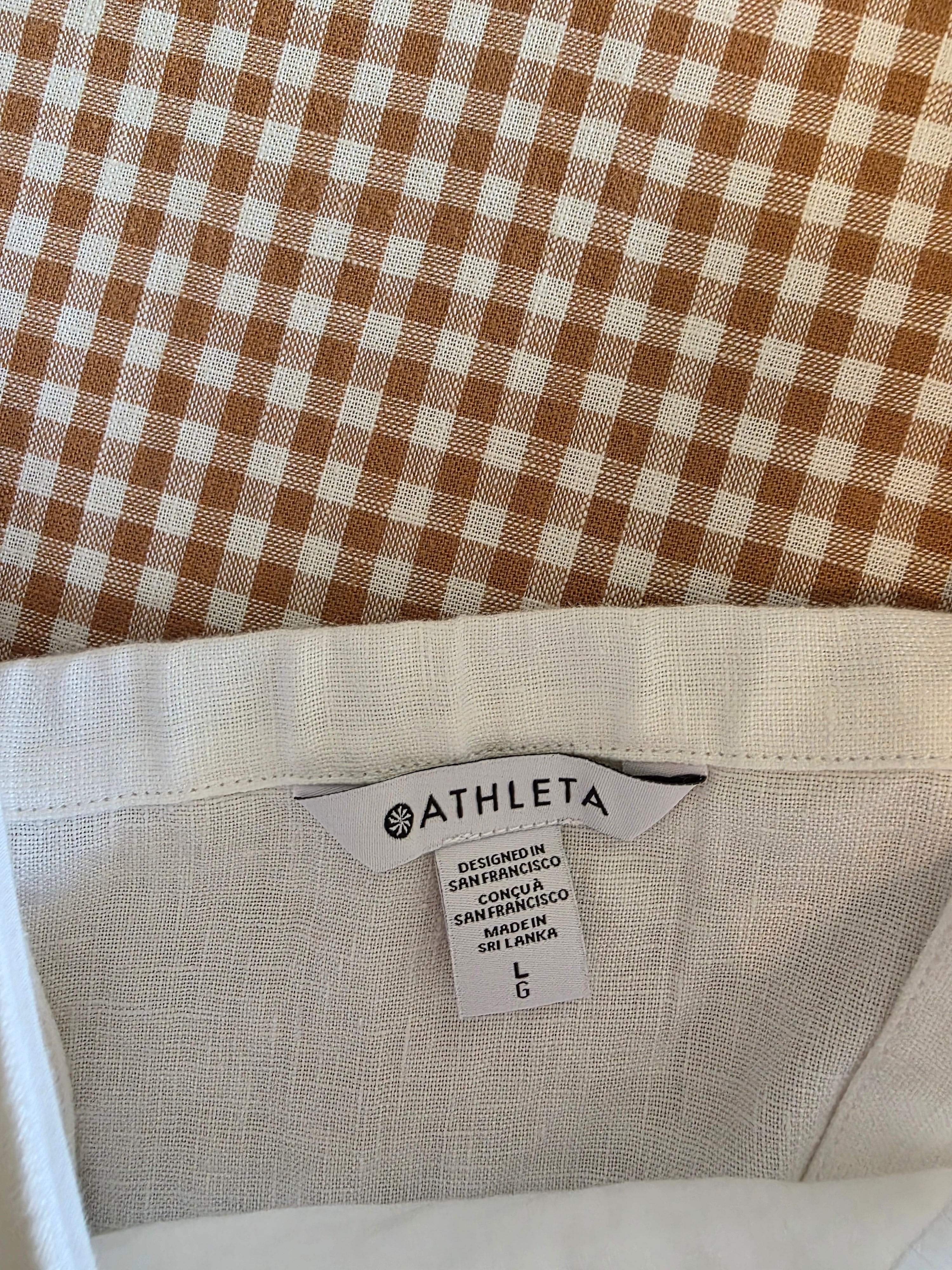 Athleta White Linen Tank (L)
