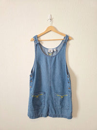 Vintage Floral Denim Mini Dress (M)