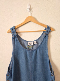 Vintage Floral Denim Mini Dress (M)