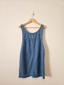 Vintage Floral Denim Mini Dress (M)