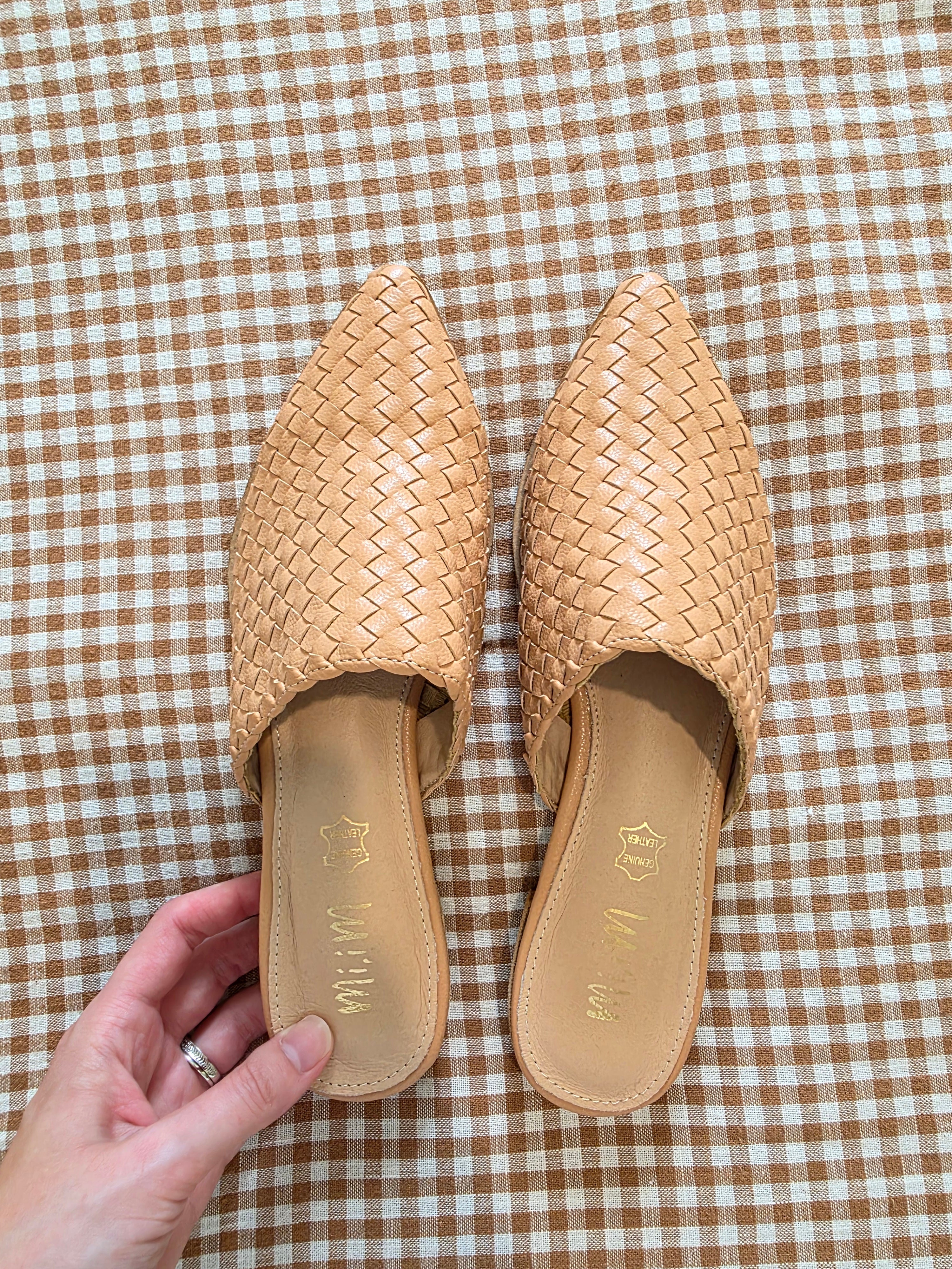 Woven Leather Mules (8.5)