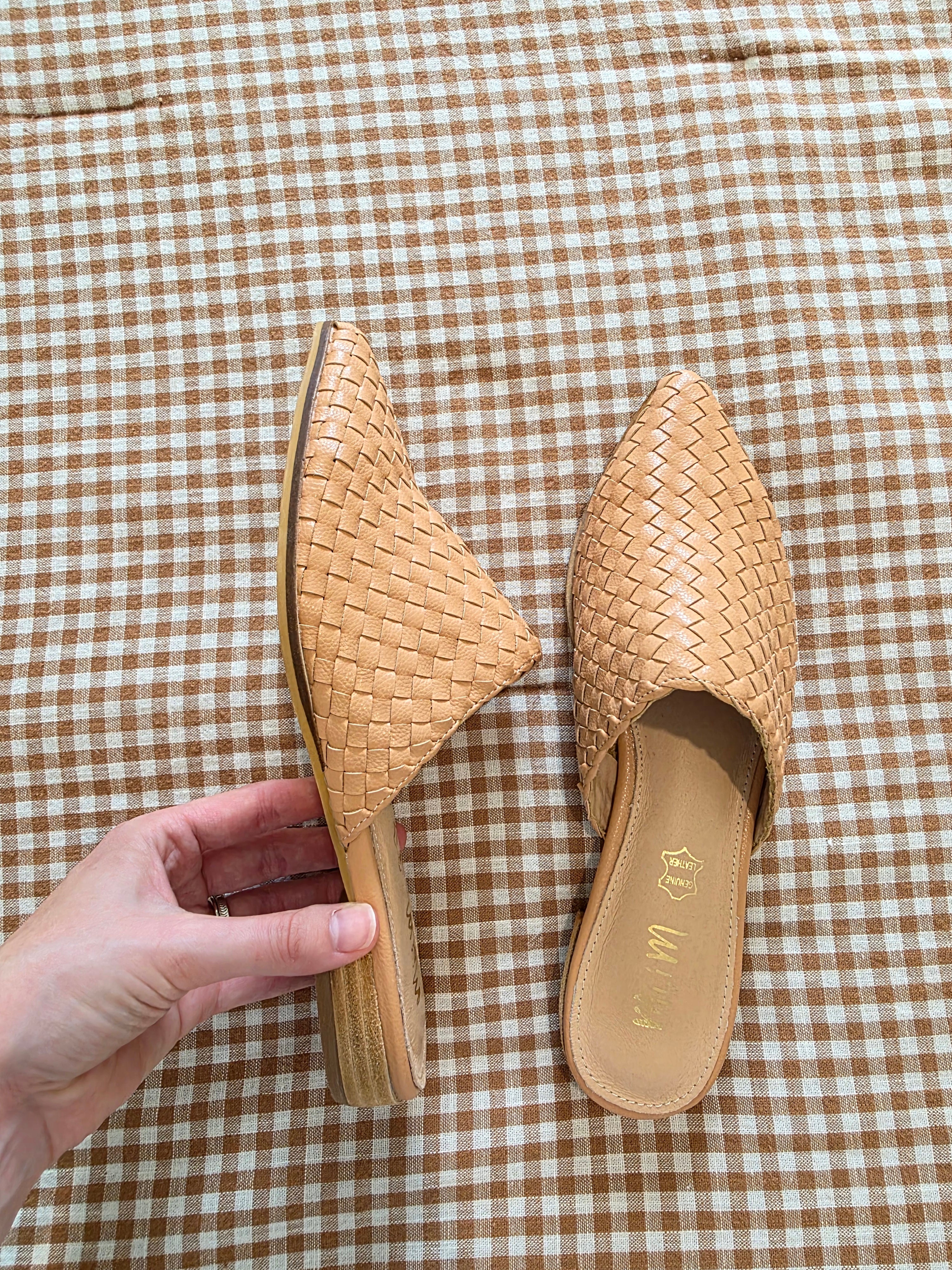 Woven Leather Mules (8.5)