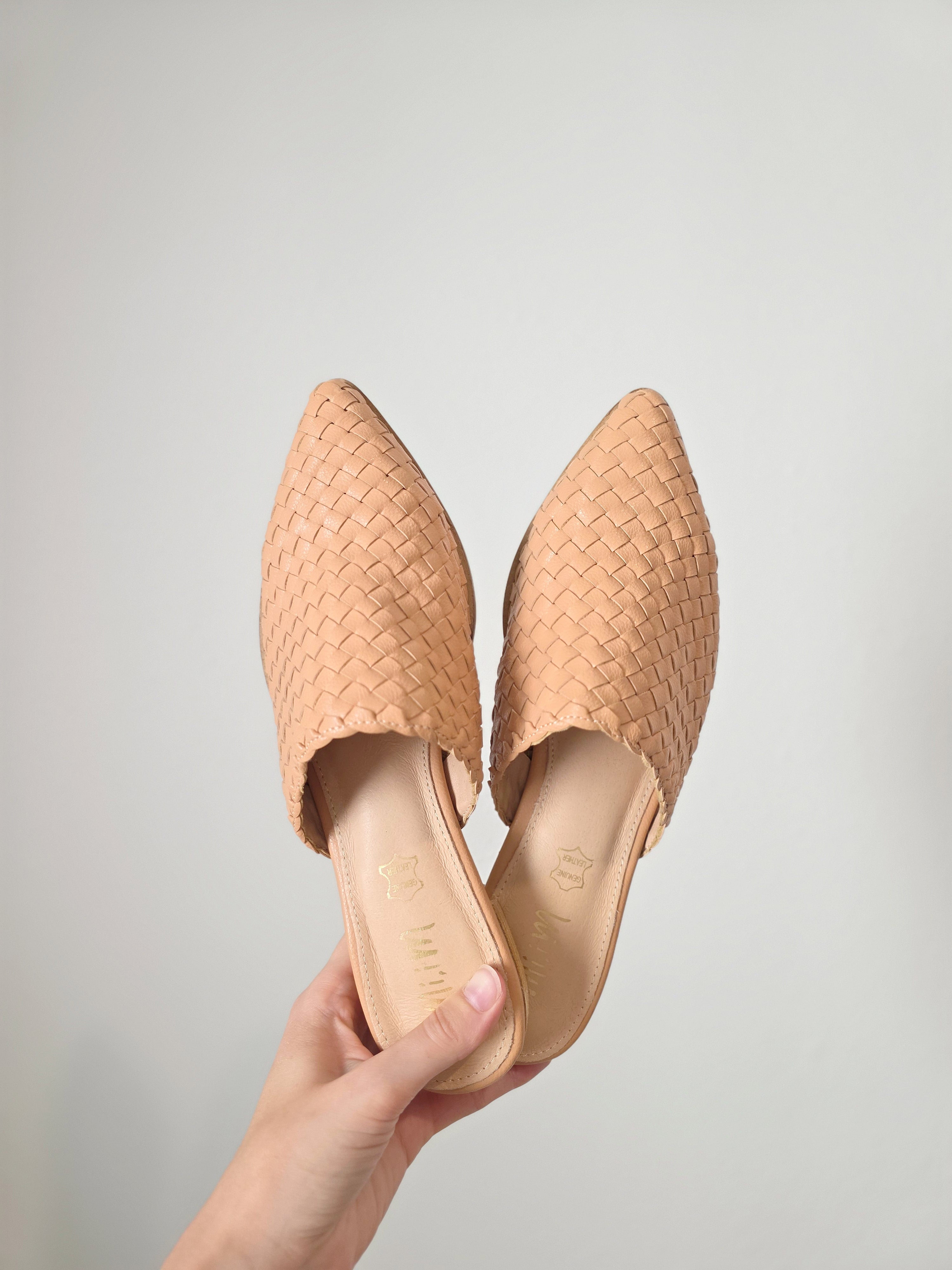 Woven Leather Mules (8.5)