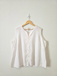 Vintage Linen Button Up Tank (3X)