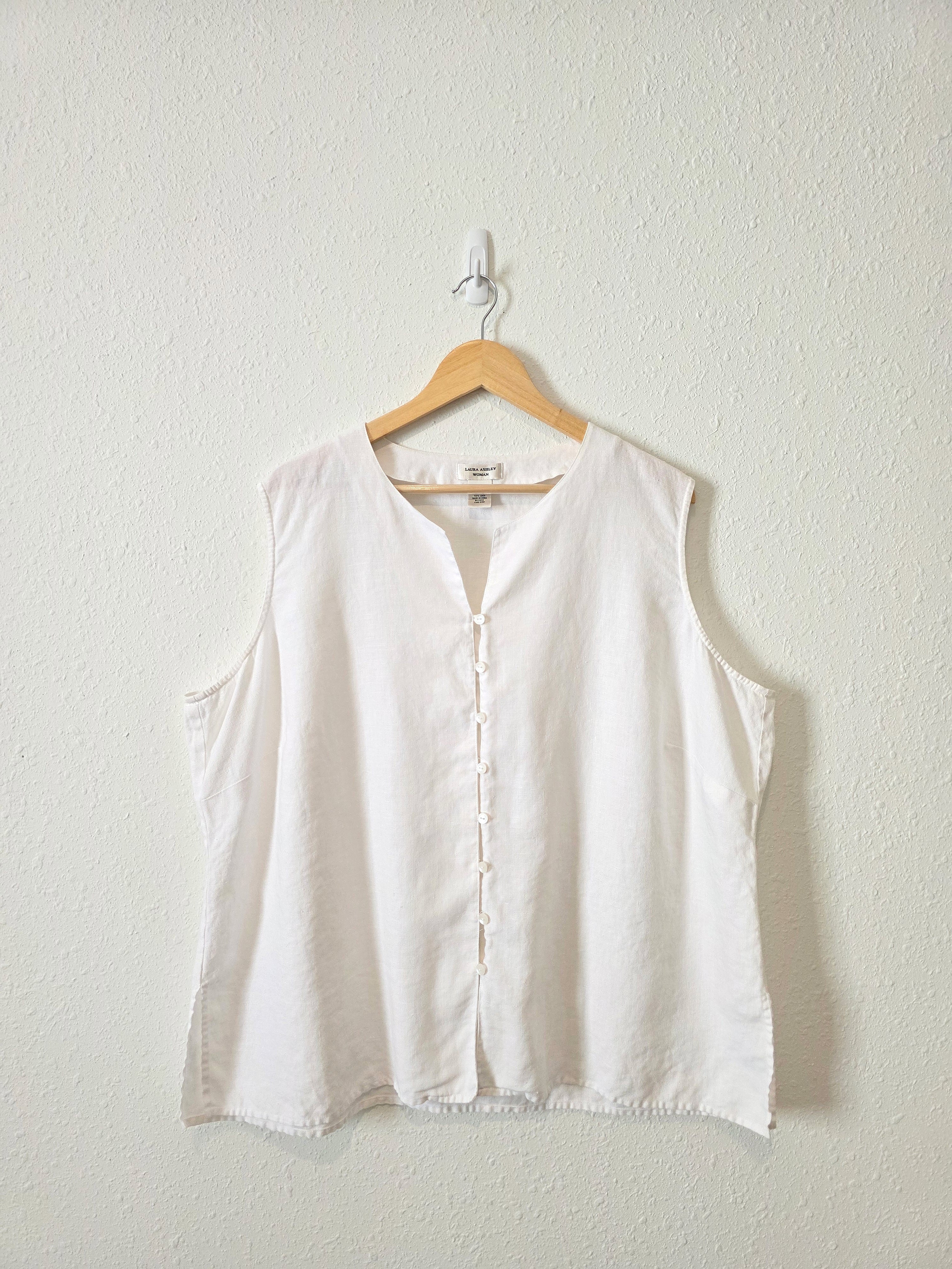 Vintage Linen Button Up Tank (3X)