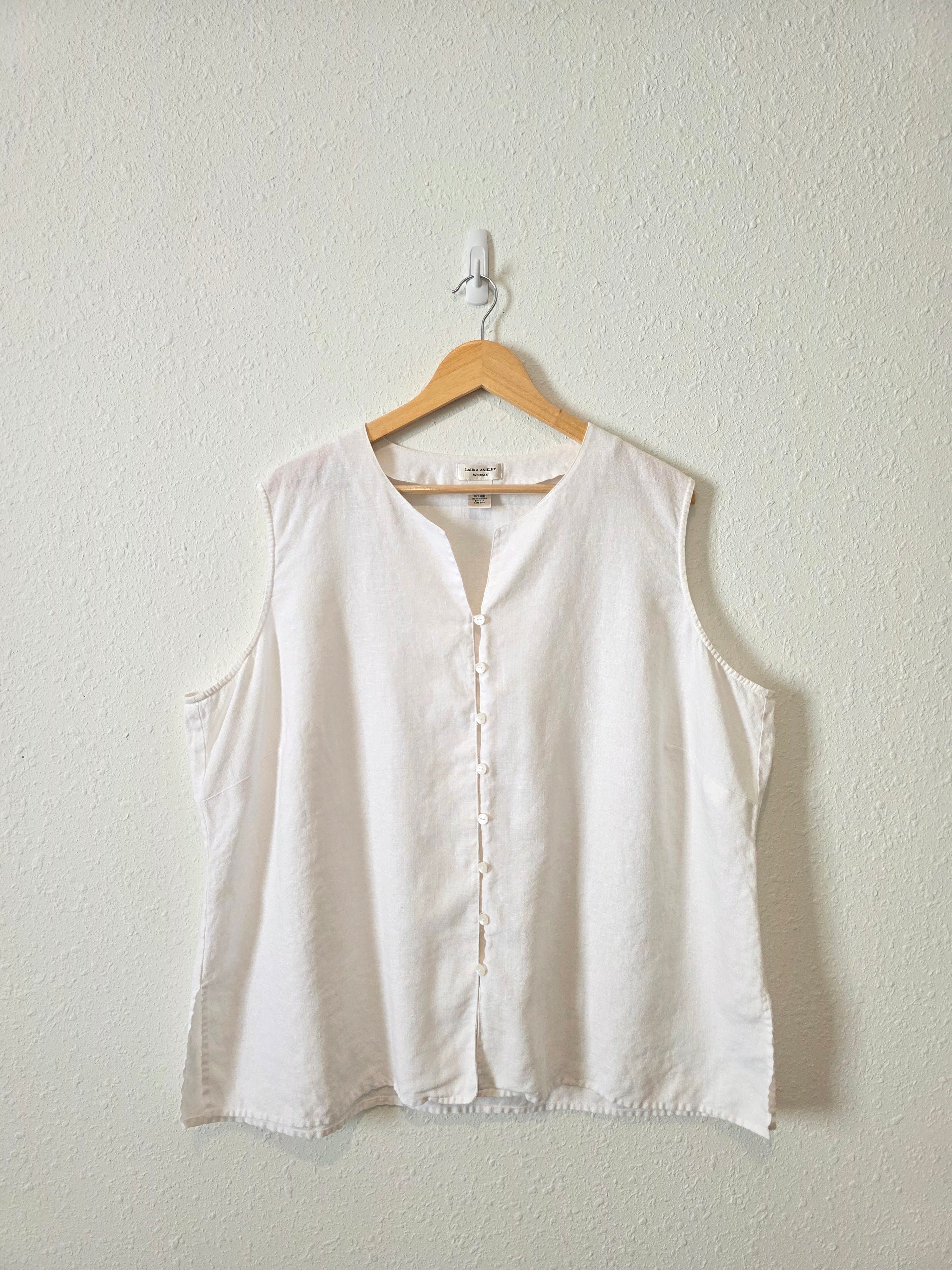 Vintage Linen Button Up Tank (3X)