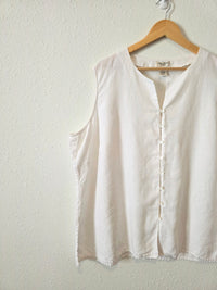 Vintage Linen Button Up Tank (3X)
