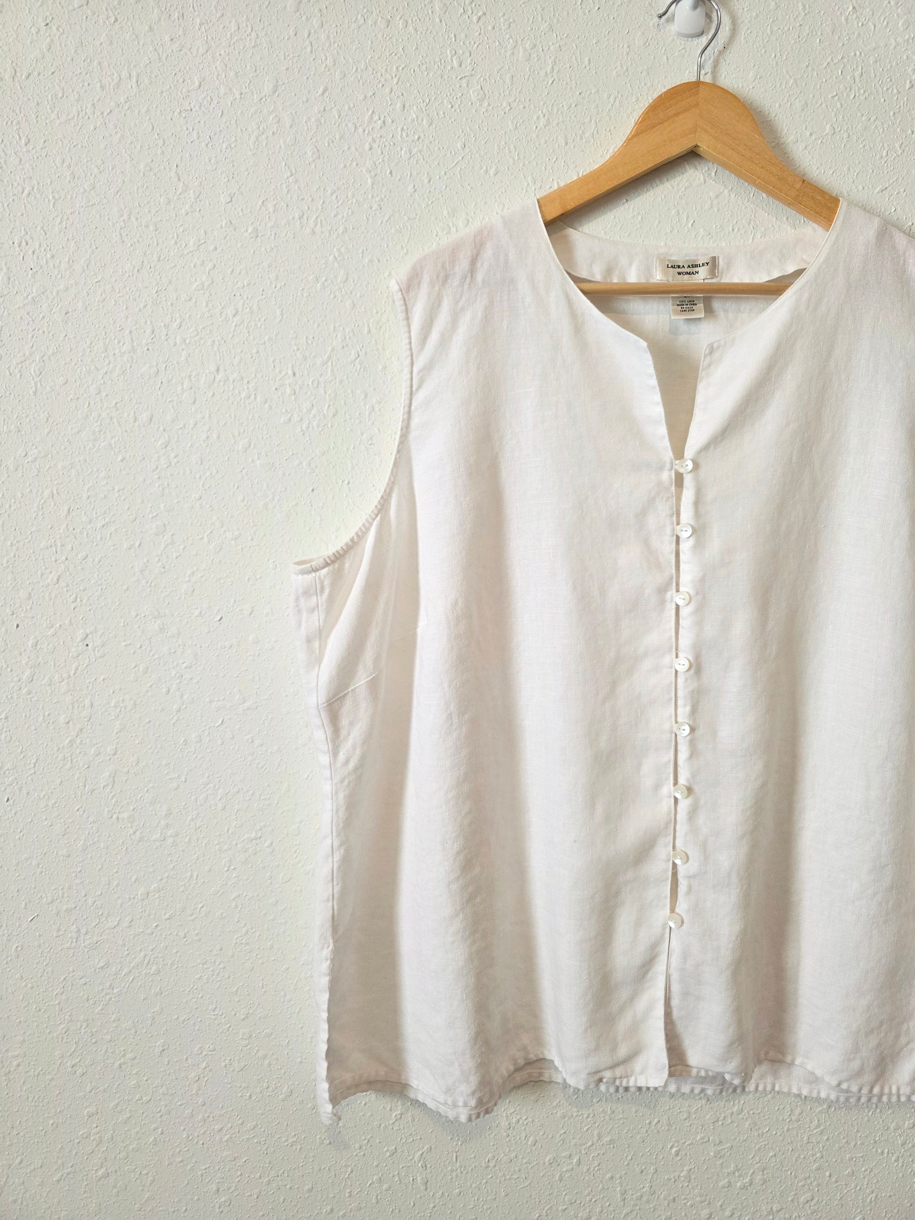 Vintage Linen Button Up Tank (3X)