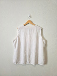 Vintage Linen Button Up Tank (3X)